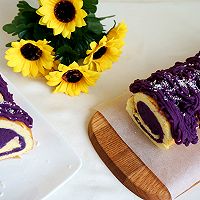 紫薯戚风蛋糕卷#东菱魔法云面包机#的做法图解27