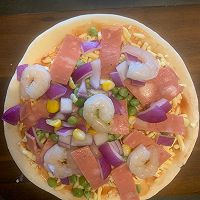 #安佳马苏里拉芝士挑战赛#培根虾仁披萨的做法图解4