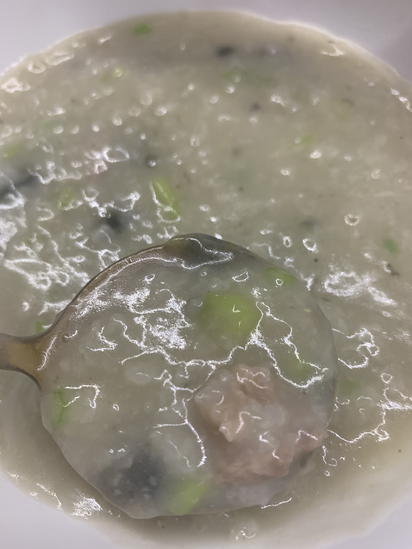 Healthy and tasty congee with preserved egg and lean meat