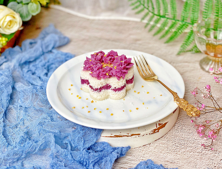 桂花紫薯雪蒸糕的做法