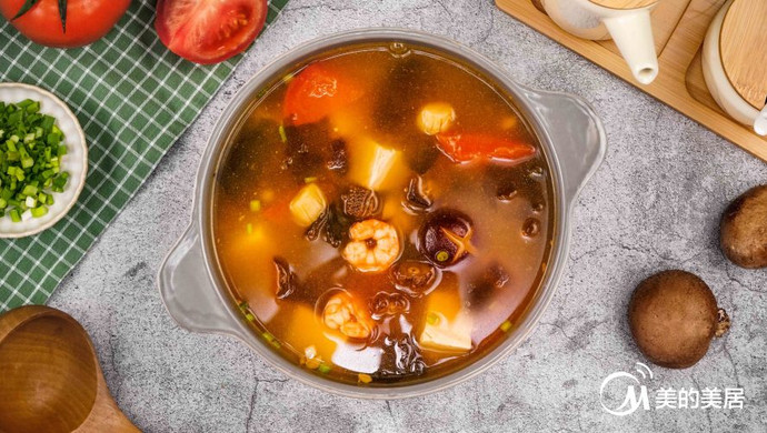 昆布豆腐海鲜味增汤
