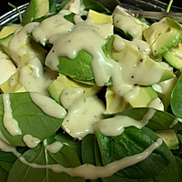 Salad: 小菠菜叶片， 蘑菇， 牛油果的做法图解3