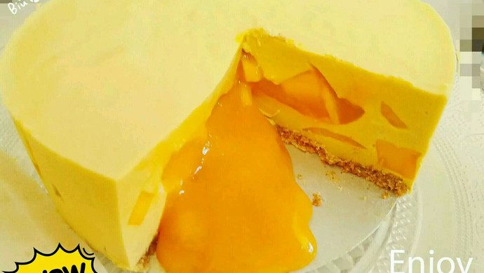 芒果流心慕斯蛋糕，无需烤箱的香浓美味