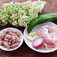 #花10分钟，做一道菜！#海兔花肉菜花家常小炒的做法图解1
