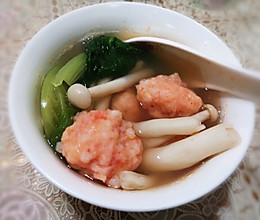 虾滑菌菇汤的做法