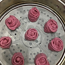 火龙果玫瑰花馒头