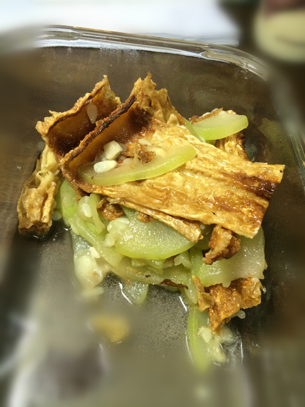 烧腐竹---腐竹炒葫芦瓜（瓠瓜）自创菜的做法