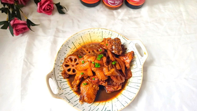 红烧藕片鸡肉