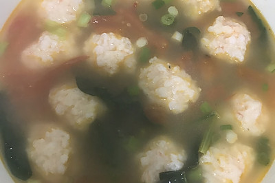 菠菜虾滑汤