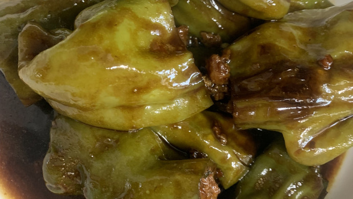 青椒酿肉，茄子酿肉