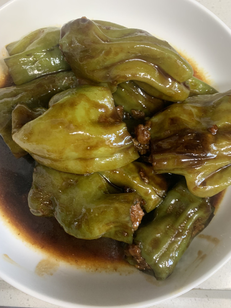 青椒酿肉，茄子酿肉的做法