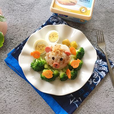 黄油肉松拌饭