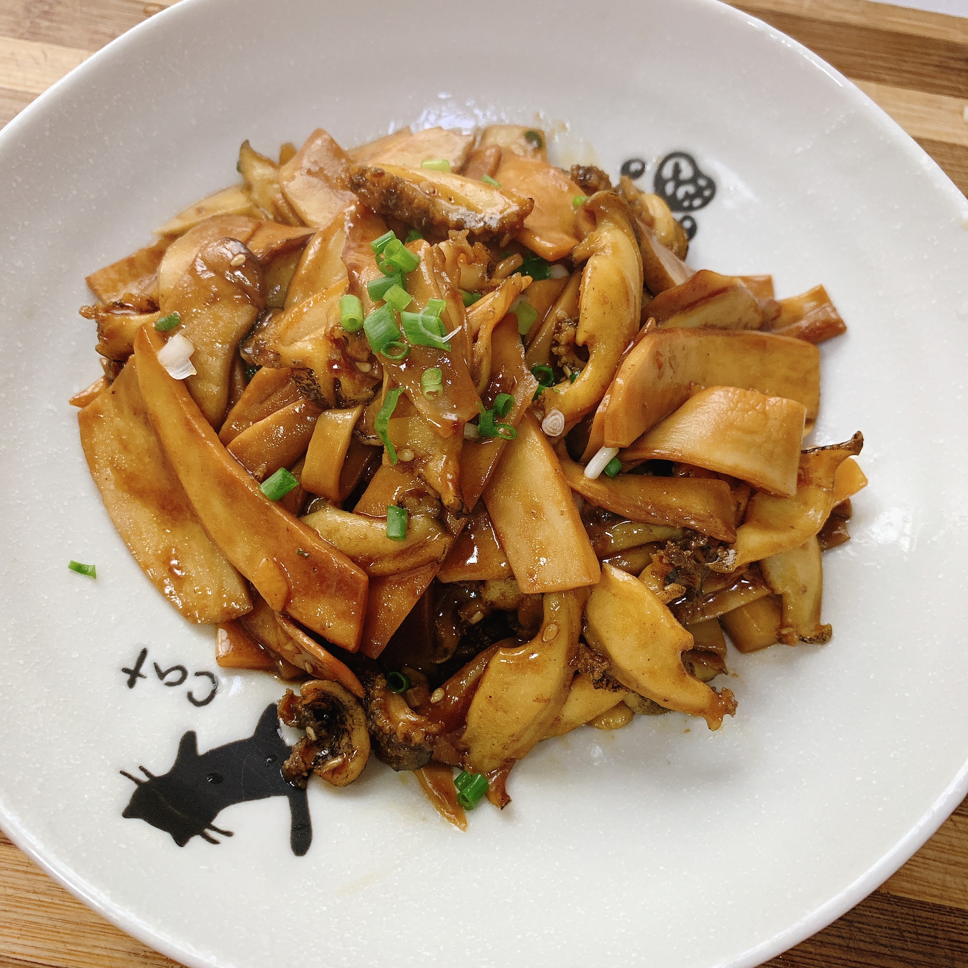 Stir fried double abalone