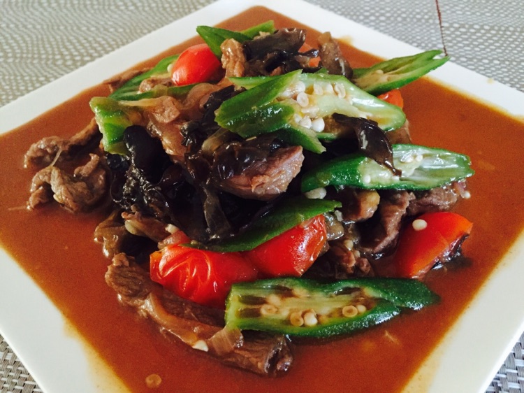 秋葵烧牛肉的做法图解6