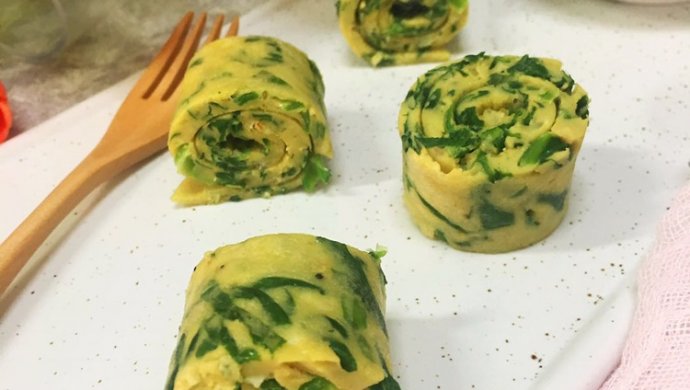 油麦菜虾皮鸡蛋饼