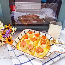 芝士烤肠土司卷