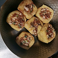 #李锦记旧庄蚝油鲜蚝鲜煮#蚝油豆包塞肉的做法图解3