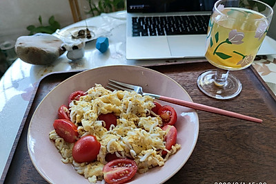 一人食料理套餐～番茄银鱼炒蛋