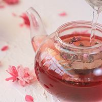 两款春季美颜茶—蔓越莓桃胶炖奶&桃花蔓越莓花果茶的做法图解10