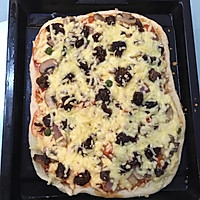 蘑菇牛肉干重芝士披萨的做法图解7