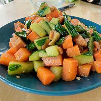 黄瓜胡萝卜梅林午餐肉的做法图解3