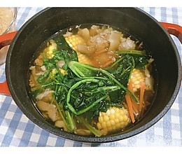 蔬菜牛肉丸子汤（铸铁锅版）的做法