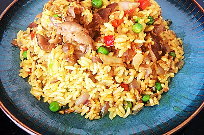 咖喱肥牛炒饭剩米饭秒变大餐