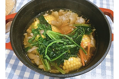 蔬菜牛肉丸子汤（铸铁锅版）