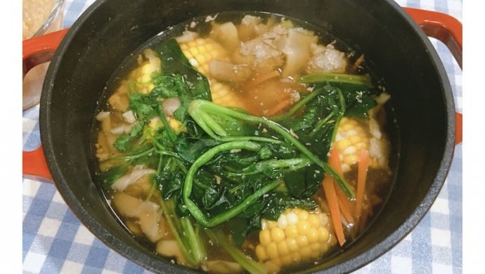 蔬菜牛肉丸子汤（铸铁锅版）