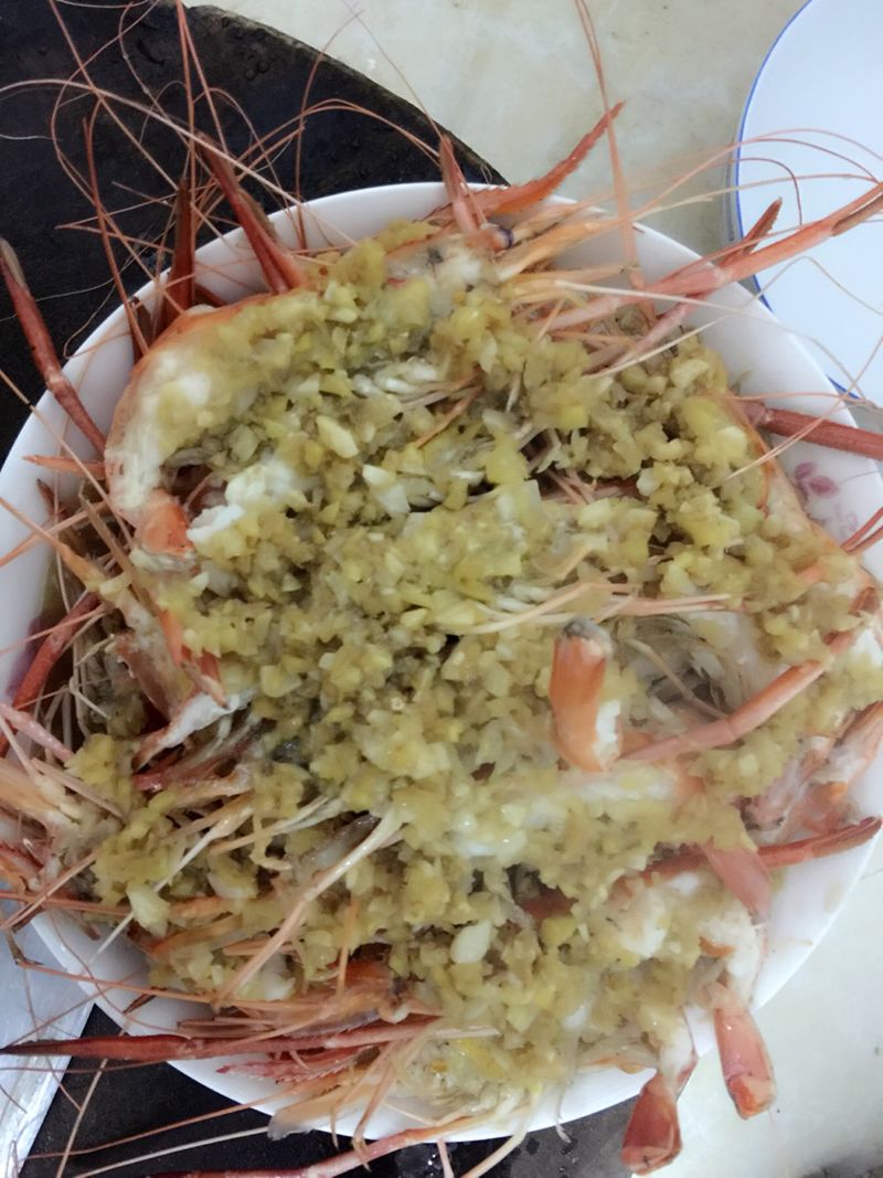 姜蒜开边虾
