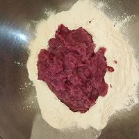 一次发酵的紫薯开花馒头的做法图解4