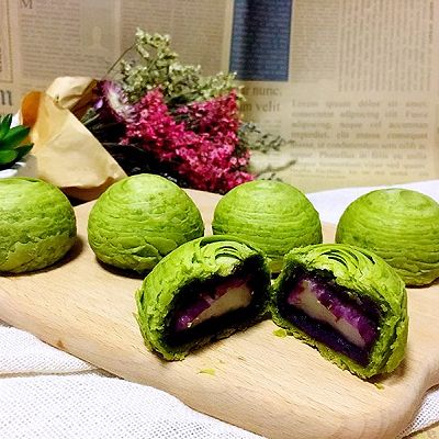紫薯糯米抹茶酥