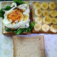 全麦鸡蛋午餐肉香蕉三明治的做法图解6