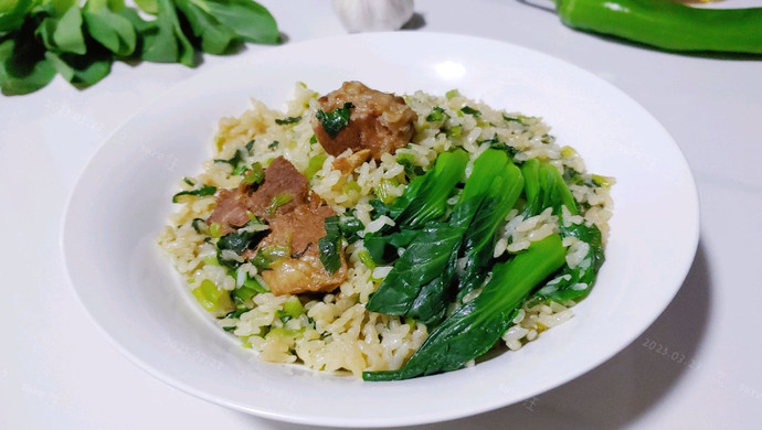 酱卤肉焖油菜饭