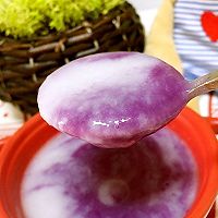 宝宝版紫薯泥米糊的做法图解7