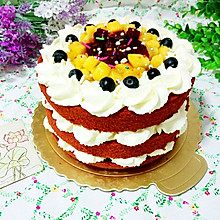 红丝绒水果裸蛋糕
