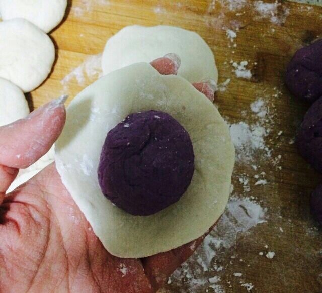 紫薯开花馒头（分享）的做法图解5