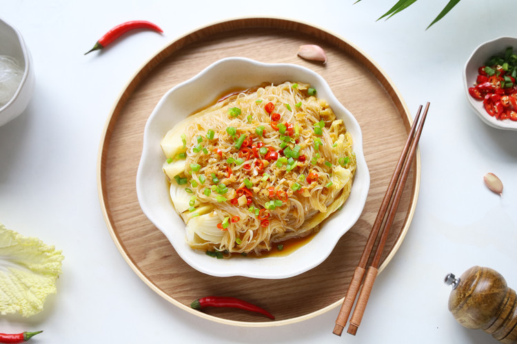 低脂少盐蒜蓉粉丝娃娃菜的做法