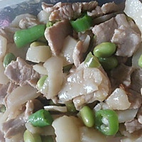 荸荠毛豆炒肉的做法图解4