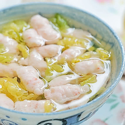 蔬菜虾滑汤