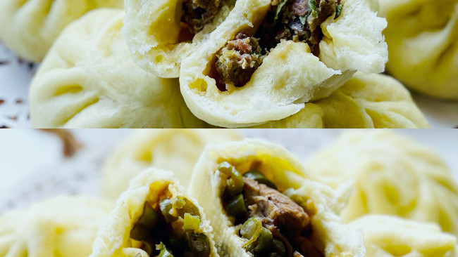 ‼️东北特色馅包子：干肠猪肉馅、豆角排骨馅的做法