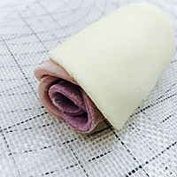渐变紫薯牛奶玫瑰花馒头（附面团发酵法）的做法图解7
