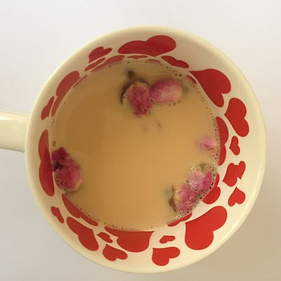 玫瑰花奶茶