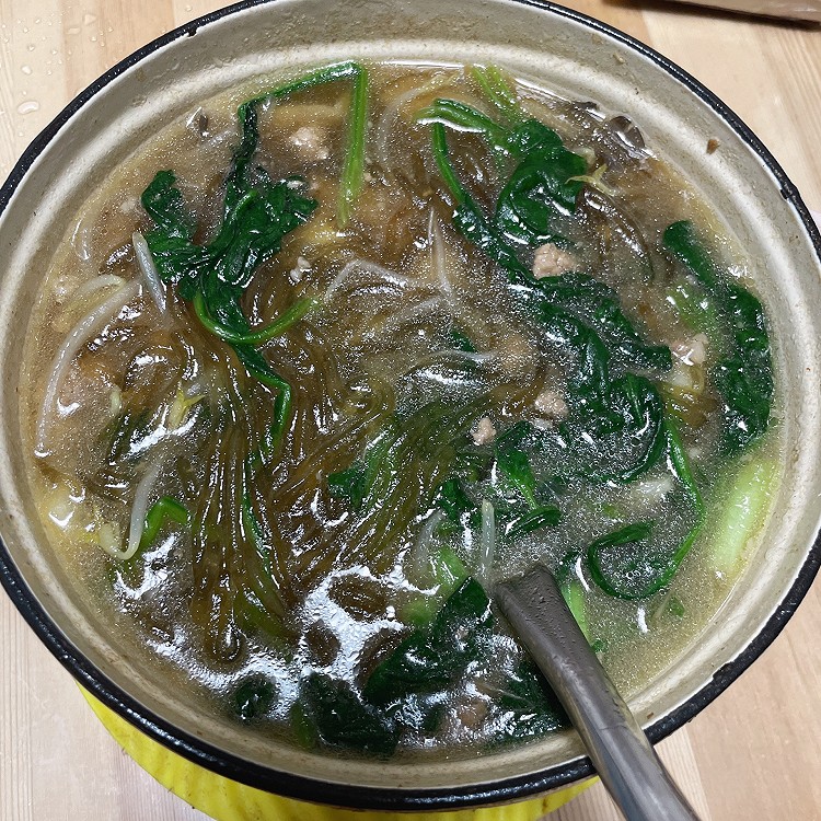 肉沫粉丝菠菜的做法