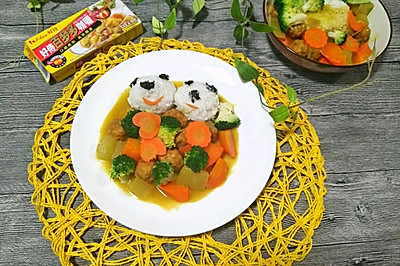 咖喱冬瓜丸子饭