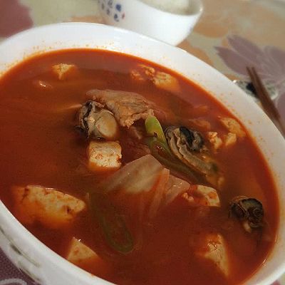 韩式海蛎子泡菜汤