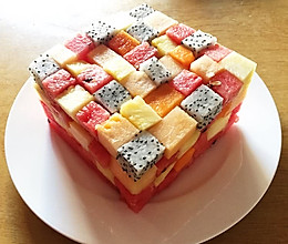 【纯水果蛋糕】水果积木！零脂肪减肥生日蛋糕。的做法