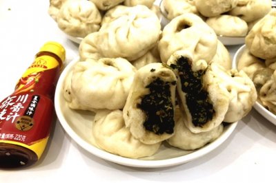 苜蓿肉馅包子