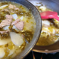 #旅行中的美味#雪菜牛肉年糕汤的做法图解11