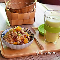 南瓜腊肠焖饭#美的初心电饭煲#的做法图解12